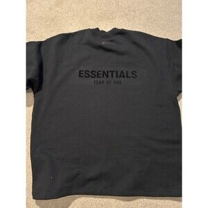 Fear of God Essentials Relaxed Crewneck Sweatshirt  Black EUC Size X-Large